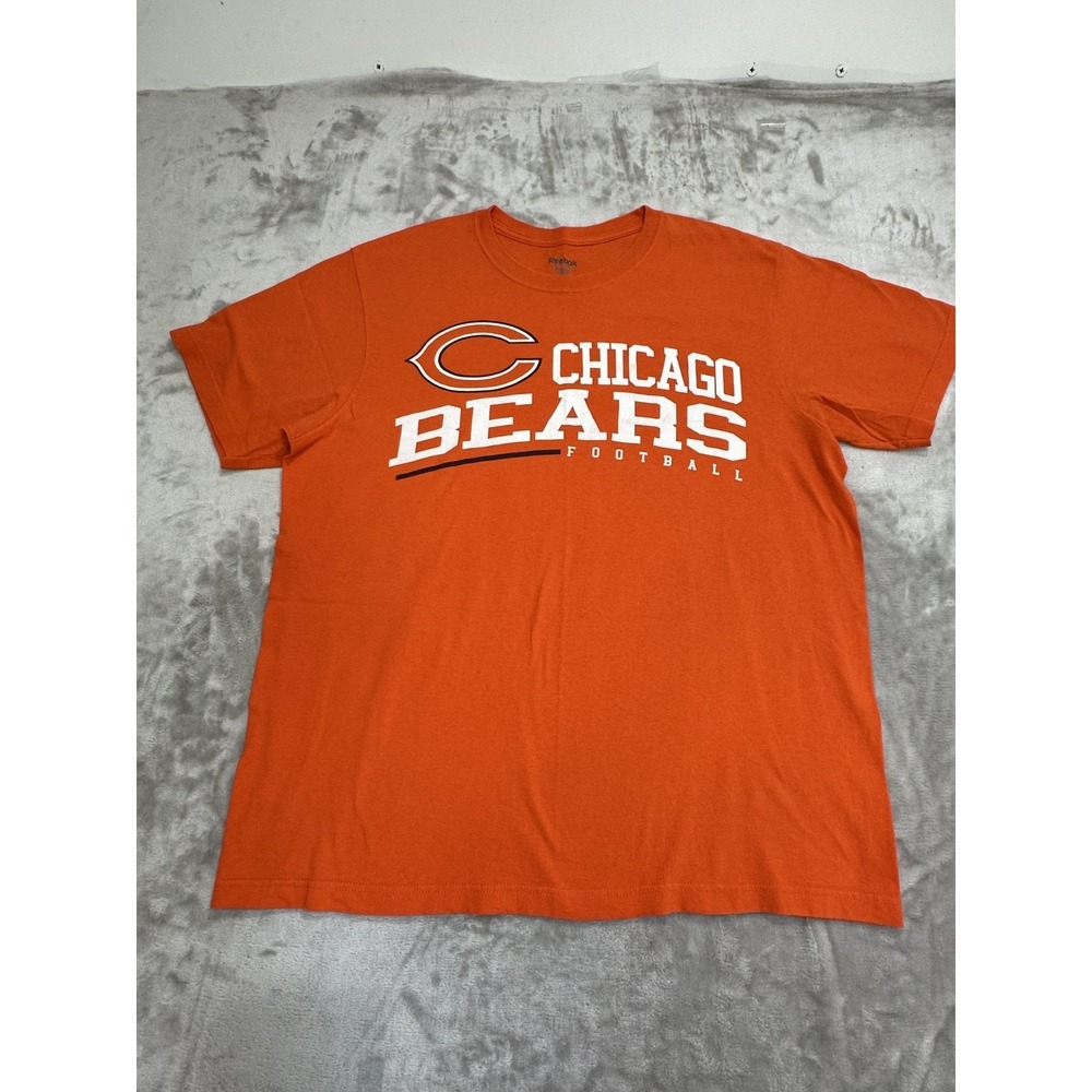 Chicago Bears x‎ Reebok T-Shirt Men's Size XL Orange Short Sleeve Crew Neck EUC